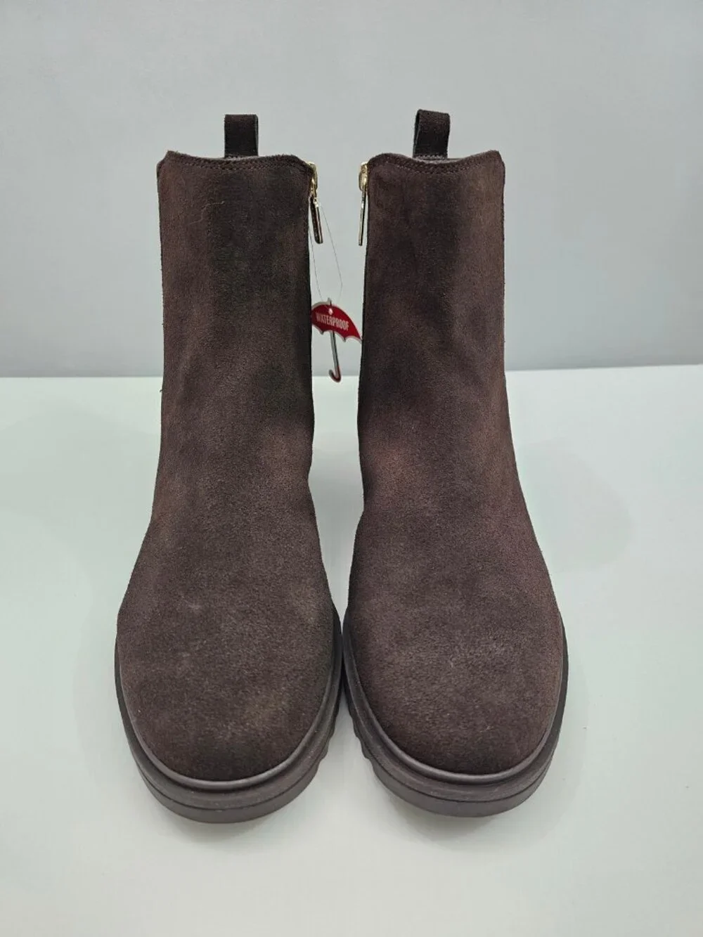 Blondo Cammie Waterproof Ankle Boot Womens 10 Brown Suede Lug Sole Fall NEW - Picture 5 of 14